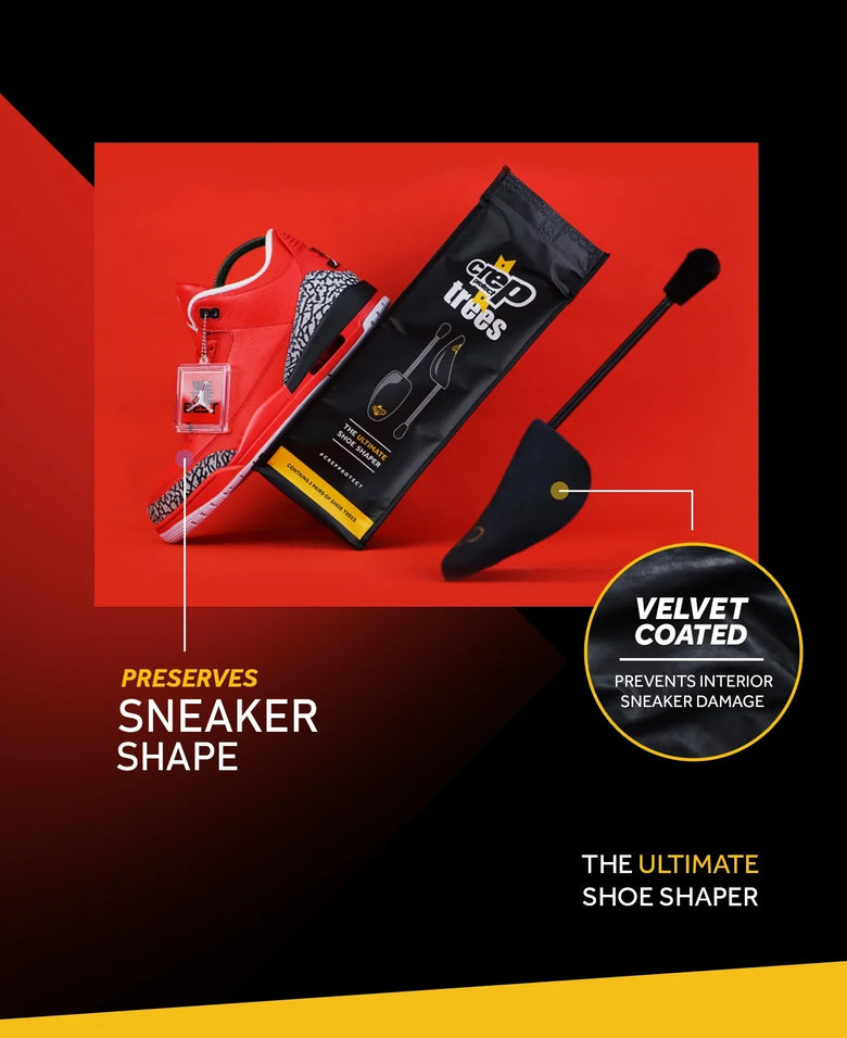 Sneaker Paired with Crep Protect Shoe Trees for Optimal Shape