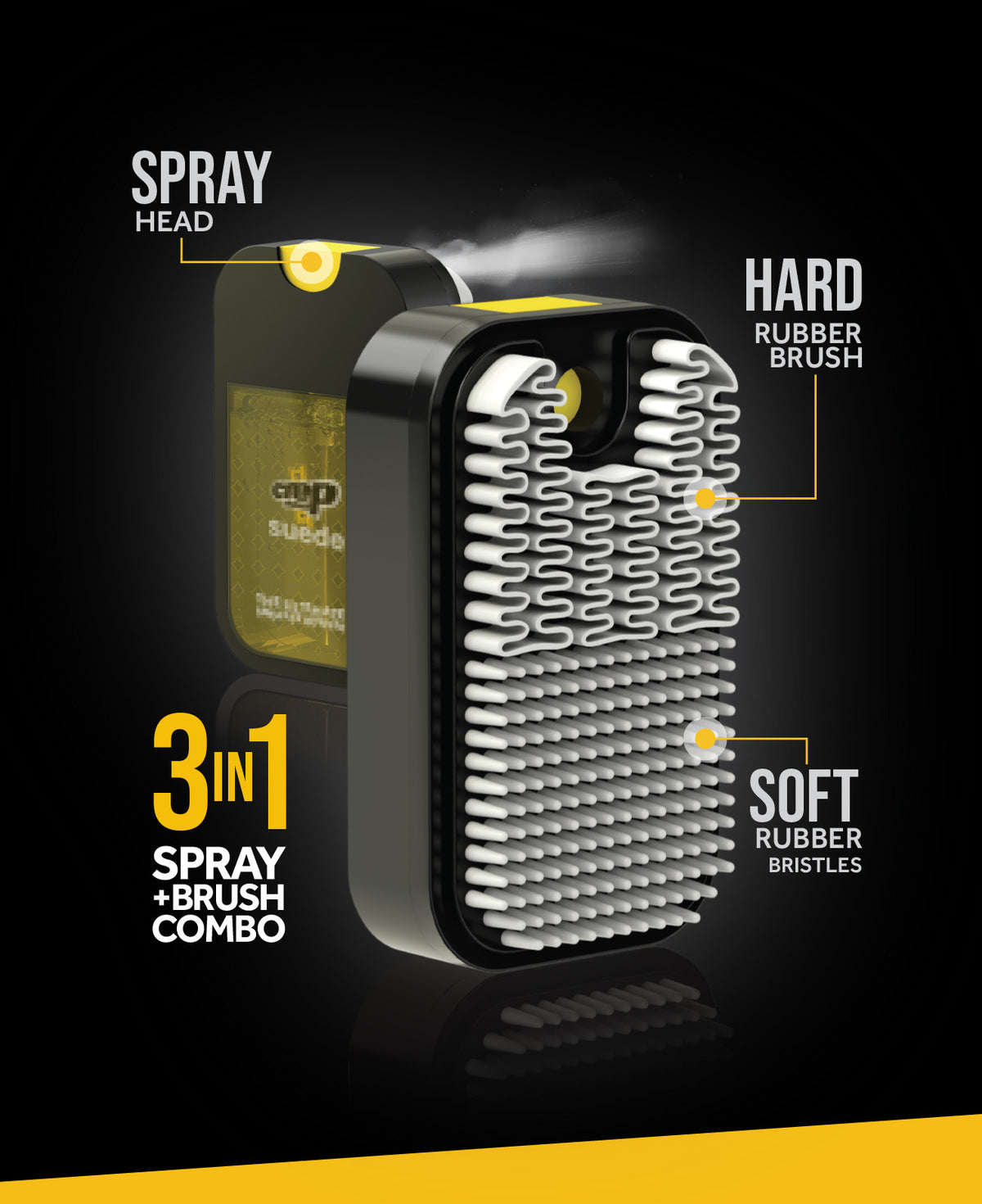 Suede Reviver spray and dual brush tool