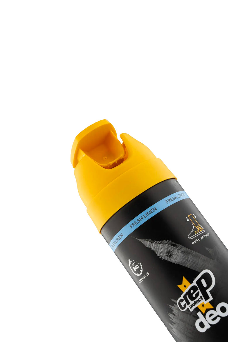 Crep Protect 'Fresh Linen' top of bottle artwork white background 
